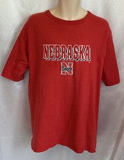 VINTAGE NEBRASKA HUSKERS CORNHUSKERS T-SHIRT LOGO 7 USA MADE RED LARGE VGC K11