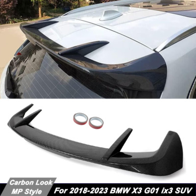 Carbon Look Rear Trunk Roof Spoiler Wing Lip MP Style For BMW X3 G01 2018-2024
