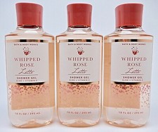 3 BATH  BODY WORKS WHIPPED ROSE LATTE BODY WASH SHOWER GEL ALOE VITAMIN E 10 oz