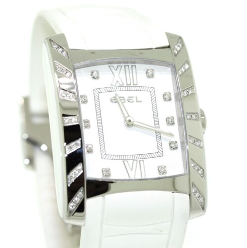 Ebel Brasilia Edelstahl weiß Keramik Diamant Damen Quarzuhr - E 9256 - Bild 3 von 10