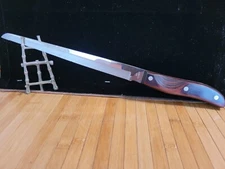 Vtg CHEFCO 15.5"/10" Blade Serrated Carving Kitchen Chef's Rosewood Knife.OBO 