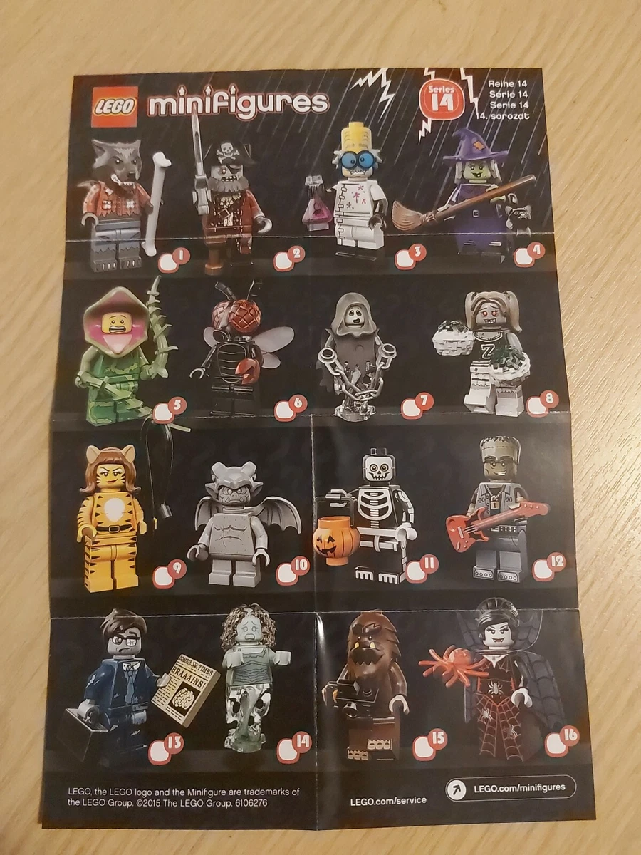 Lego Minifigures Series 14 Monsters Instructions Leaflet Checklist