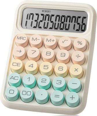 - Mechanical Switch Calculator, 12 Digit Large LCD Display, Colorful with Big Bu