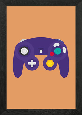 Gamecube Controller gerahmtes Wandbild Poster Leinwanddruck Bild