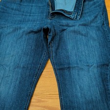 Lee Womens Plus Size Blue Medium Wash Straight Denim Jeans Solid Cotton Blend