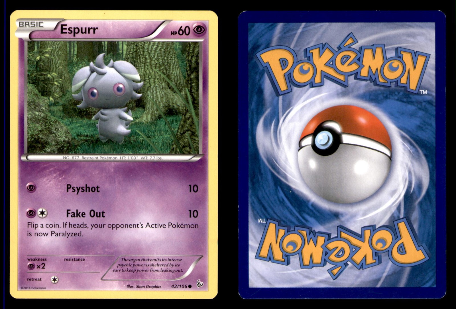 Pokemon Flashfire Espurr 42/106 2014 Common