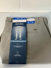 Greg Norman Men's Textured Chino Performance Stretch Pant Size 36x32 - Gray