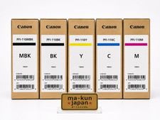 Canon PFI-110 Genuine Ink Set 5 Colors MBK BK C M Y New Sealed Japan OEM