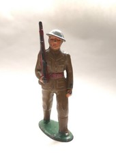 VINTAGE 1930s BARCLAY MANOIL LEAD WWI ARMY TOY 15 MACHINE GUN METAL US SOLDIER