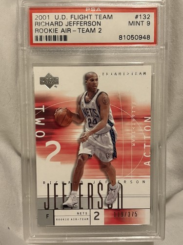 RICHARD JEFFERSON ROOKIE BROOKLYN NETS AIR TEAM #132 NBA PSA GRADED MINT 9 POP 2