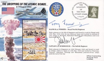 Abwurf der Atombomben signiert Ferrier & Scrimgeour japanische Gefangene von W