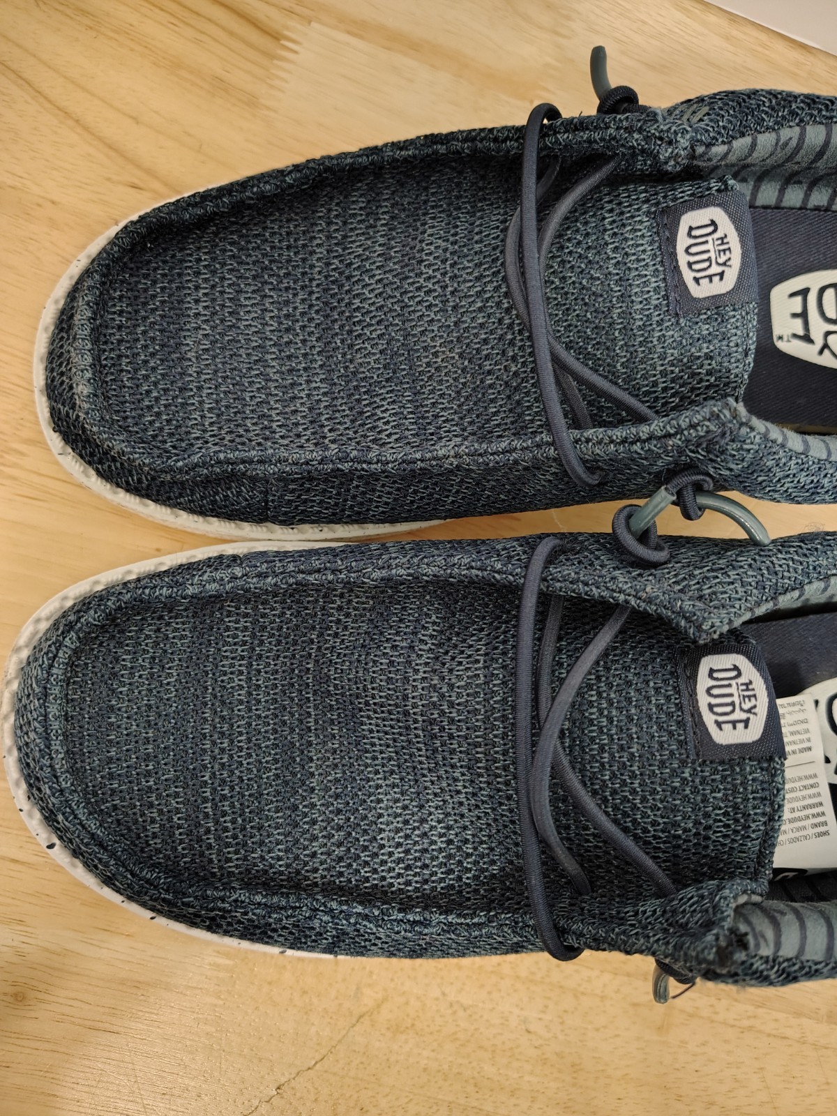 SAOLA Hey Dude Wally Youth Scarpe Casual Sox Elasticizzate Blu J4 con Logo Suola Bianca