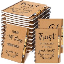 40 Pcs Christian Gifts Bulk Inspirational Spiral Notebook Bible Verse Pen Sma...