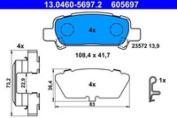 Ate BremsbelÄGe Bremsbelagsatz Hinten FüR Subaru Legacy 3 4 Forester Impreza