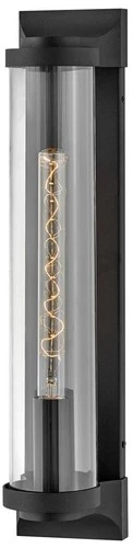 Hinkley Pearson 22" High Modern Black and Glass Outdoor Wall Light - Picture 1 of 2