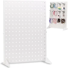 Pegboard Display Stand for Craft Shows & Fairs - Metal Store White 