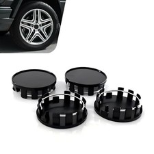 Wheel Center Caps, Plastic Wheel Center Hub Cap Cover, Secure-snap 4 PCS Black