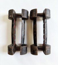 Vintage Antique Pair Of Cast Iron Spring Grip...