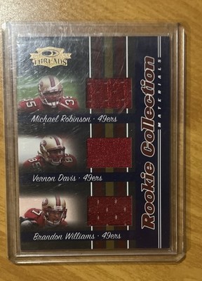 2006 Donruss Threads Rookie Collection Triple Materials Vernon Davis Jersey /500