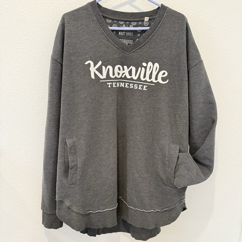 Mast 1883 Knoxville Tennessee Sweatshirt Pockets VNeck Collegiate Athletic XL