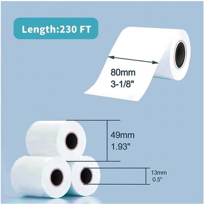 Smudge-Proof Receipt Paper Rolls - 50 Rolls, 3-1/8'' x 230ft