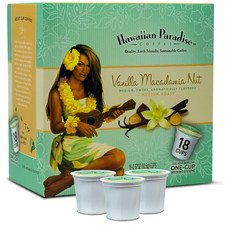 Hawaiian Paradise Coffee Vanilla Macadamia Nut Single Serve Cups 18 Count Medium
