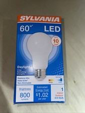 Lot of 4 Sylvania 60W LED Light Bulbs A19 Base Cool Daylight 800 Lumens