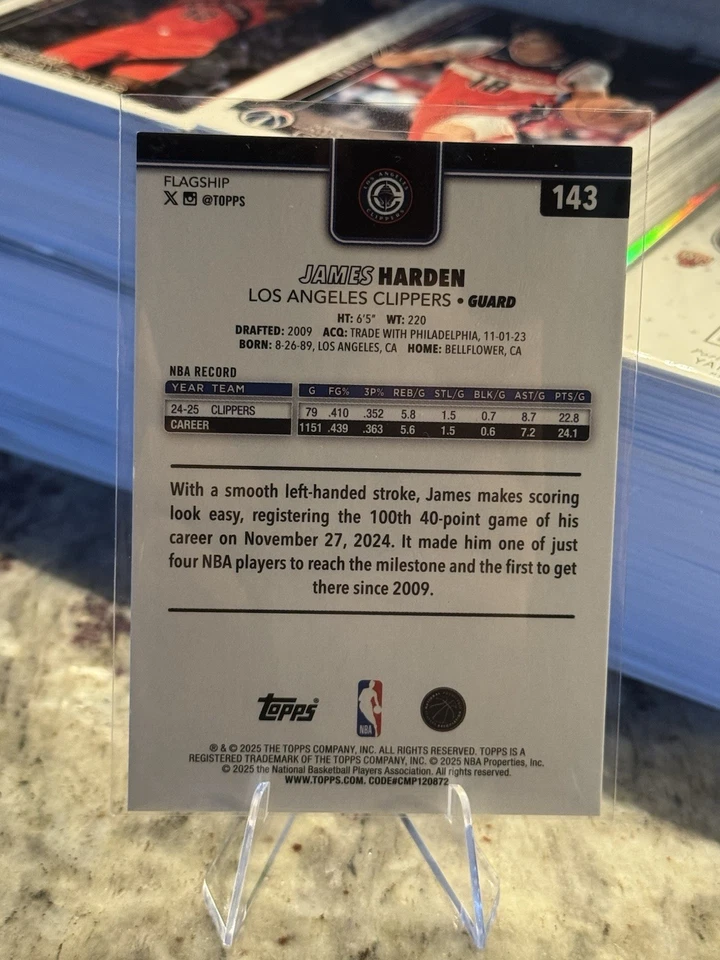 James Harden 1/1 - 2025 Topps Baloncesto Insignia - Primera Tarjeta Hecha - Futuro Salón de la Fama Foto 2 de 2