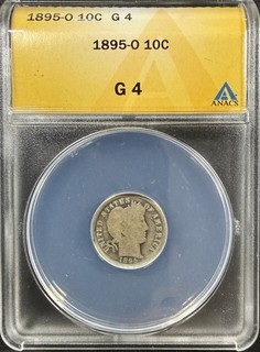 1895 o Barber Silver Dime ANACS G4