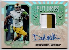 2019 Panini Legacy Futures Patch Auto DEXTER WILLIAMS #FP-DW Fighting Irish RC