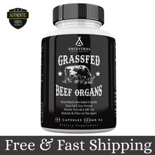 Ancestral Supplements Grass Fed Beef Organ Supplement - Non-GMO, 180 Capsules