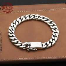 Genuine Solid 925 Sterling Silver Bracelet Chain Heavy Unisex Men Women Gift