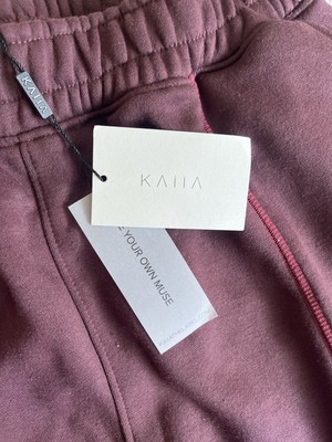 KAIIA CURVE CONTRAST STITCH 90'S JOGGER IN AUBERGINE. BNWT. UK 18