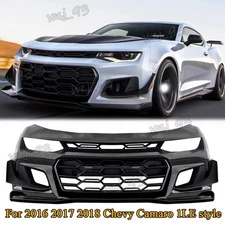 Complete Front Bumper Full For 2016-2018 Chevy Camaro 1LE Style w/ Lip & Grille