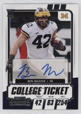 2021 Panini Contenders Draft Picks College Ticket Auto Ben Mason #193 Auto 11ur