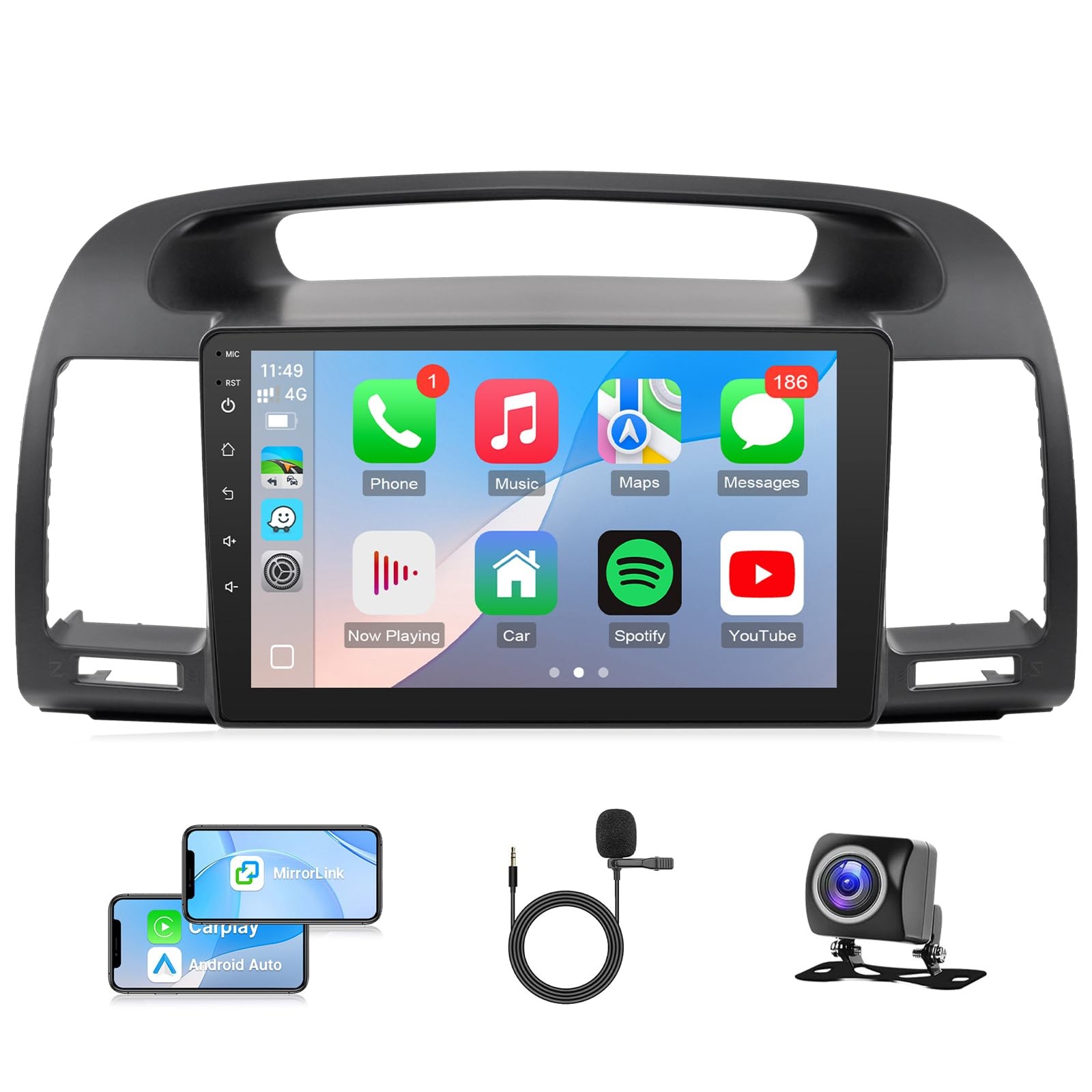 For Toyota Camry 2002-2006 Android 12 Apple Carplay Car Radi