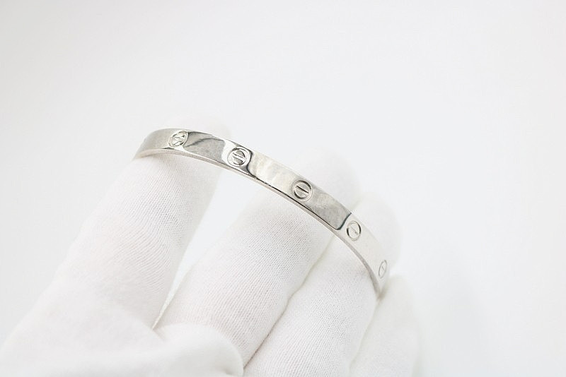 Authentic 18k White Gold Cartier Stackable Love B… - image 11