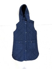 Joules Chatham Quilted Longline Gilet Vest Womens Large Navy NWOT