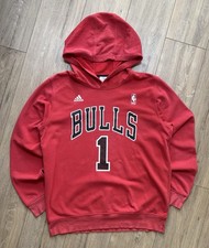 Vintage Adidas Chicago Bulls Derrick Rose NBA Hoodie Men's Size Large Sweatshirt