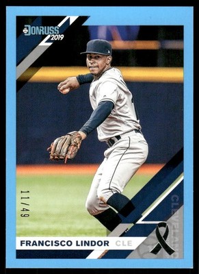 2019 Donruss Father's Day Ribbon #68 Francisco Lindor /49 - BB