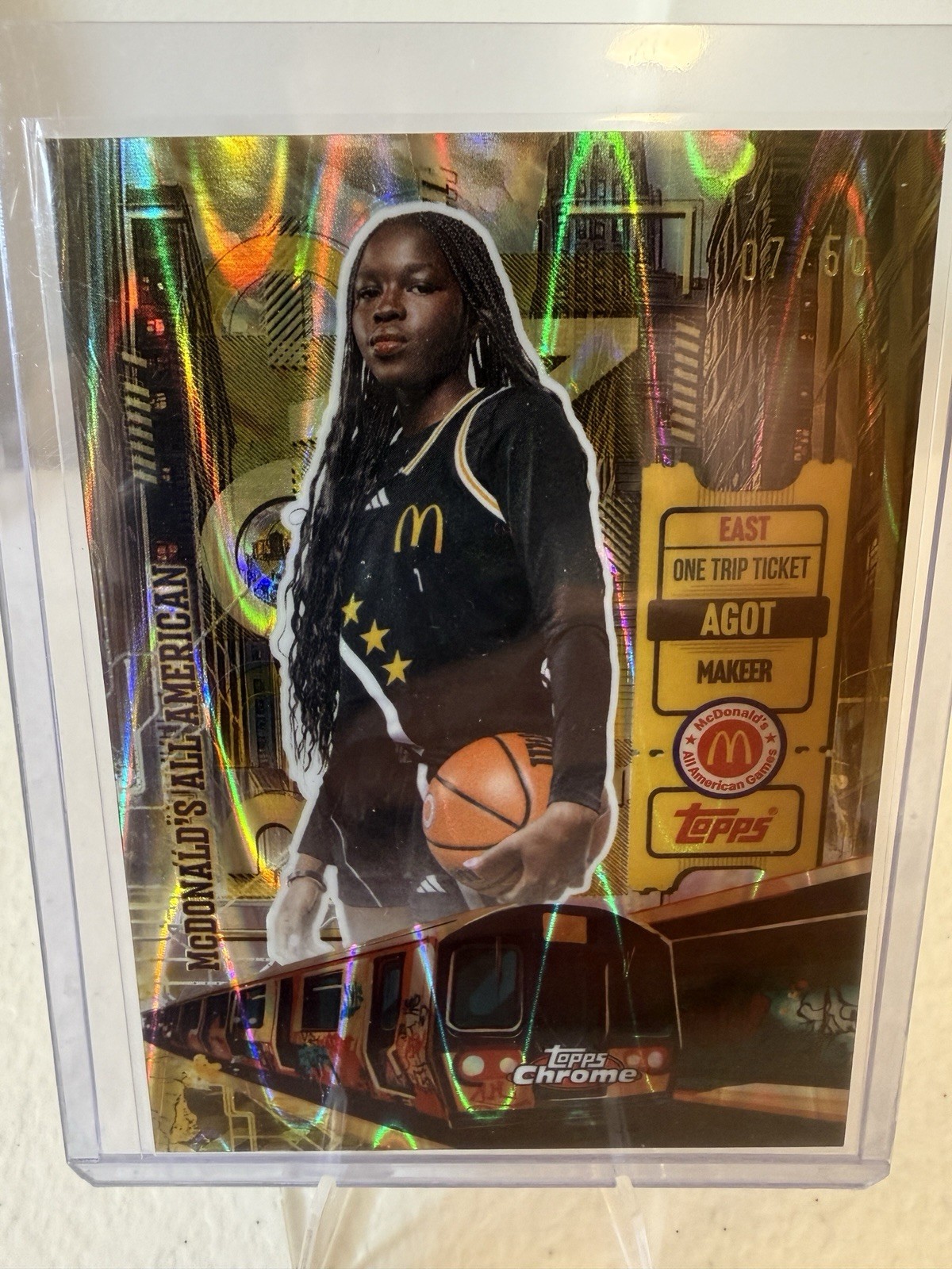 2025 Topps Chrome Mcdonald's All American - Agot Makeer #HR-17 Tie-Dye