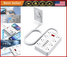 8-Outlet Surge Protector Power Strip, USB-C & 5 USB Ports, 5ft Cord, Wall Mount