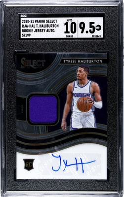 #ad 2020 21 Panini Select Tyrese Haliburton Rookie 5 199 Patch Auto RPA SGC 9.5 $269.00