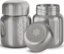 Pair of 2 Stainless Steel Breastmilk Pumping  Storage Bottle: 5 Oz Breast Milk