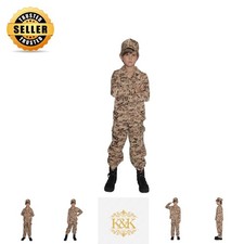 Adjustable Kids Military Costume - Ideal for Ages 4-12, Camouflage Theme