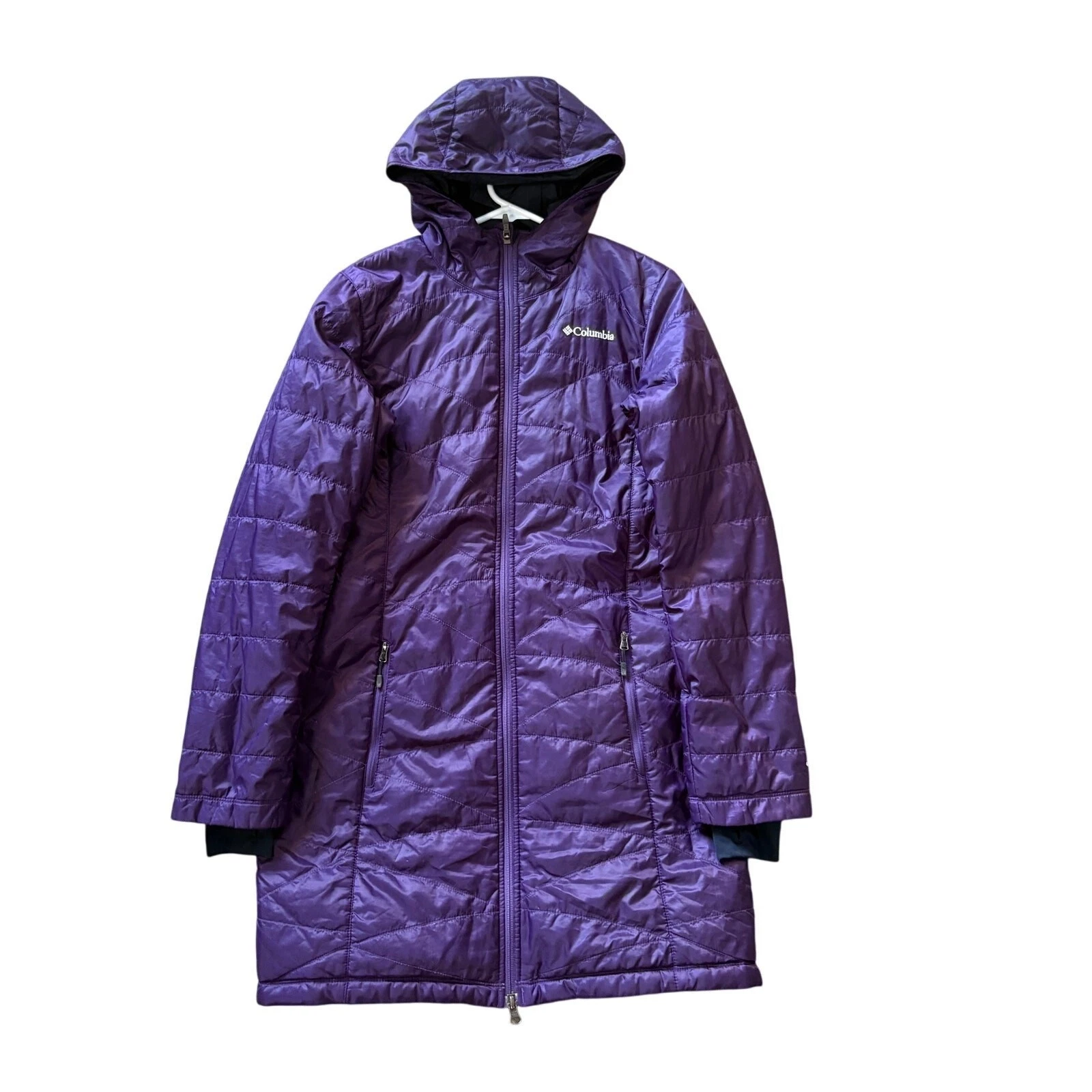 Columbia Down Parka Jacket Women's Size S Small Purple Long Ski Snow Winter