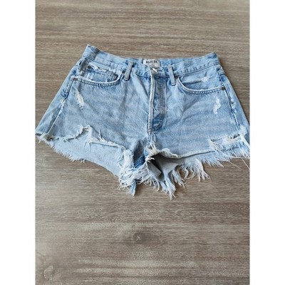 AGOLDE Parker Cutoff Denim Shorts Light Wash Blue Size 28 New Without Tags