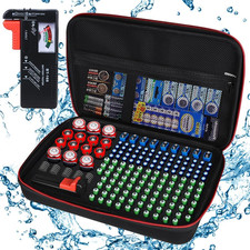 Battery Organizer Holder Storage Case with Tester,Waterproof Carrying Case Bag,B