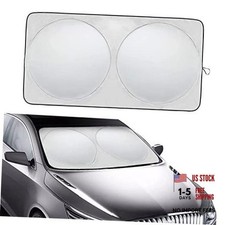 ASUBHA Car Windshield Sunshade - Sun Visor for Car Windshield - UV 63x33.8 Inch