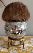 Vtg 50s 60s Fabulous Mink Pillbox Fur Fashion Hat Satin Bow Charlotte New York